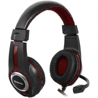 Casti Over-Head Defender Warhead G-185 negru + roșu, cablu 2 m